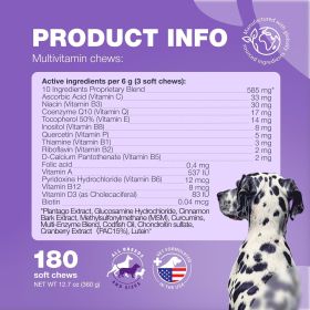 Dog Vitamins 15 in 1 Dog Multivitamin Chews with MSM for Hip & Joint Health Dog Supplement for Itchy Skin Relief Multivitamin for Dogs Immune Sup Dog Vitamins 15 in 1 Dog Multivitamin Chews with MSM for Hip & Joint Health Dog Supplement for Itchy Skin Relief Multivitamin for Dogs Immune Sup